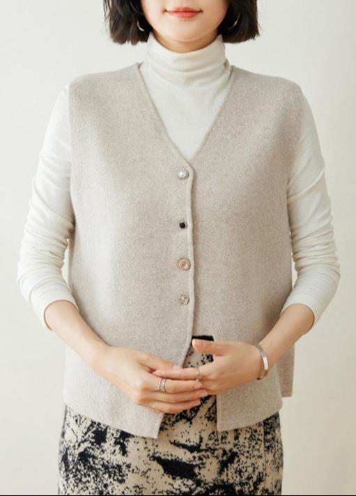Chaleco vintage de lana y cachemira con detalle de botones