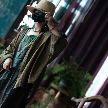 Olive Drift Cotton Shirt