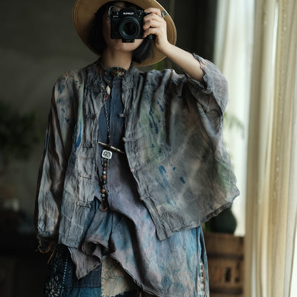 Stone Mist Ramie Batwing Jacket