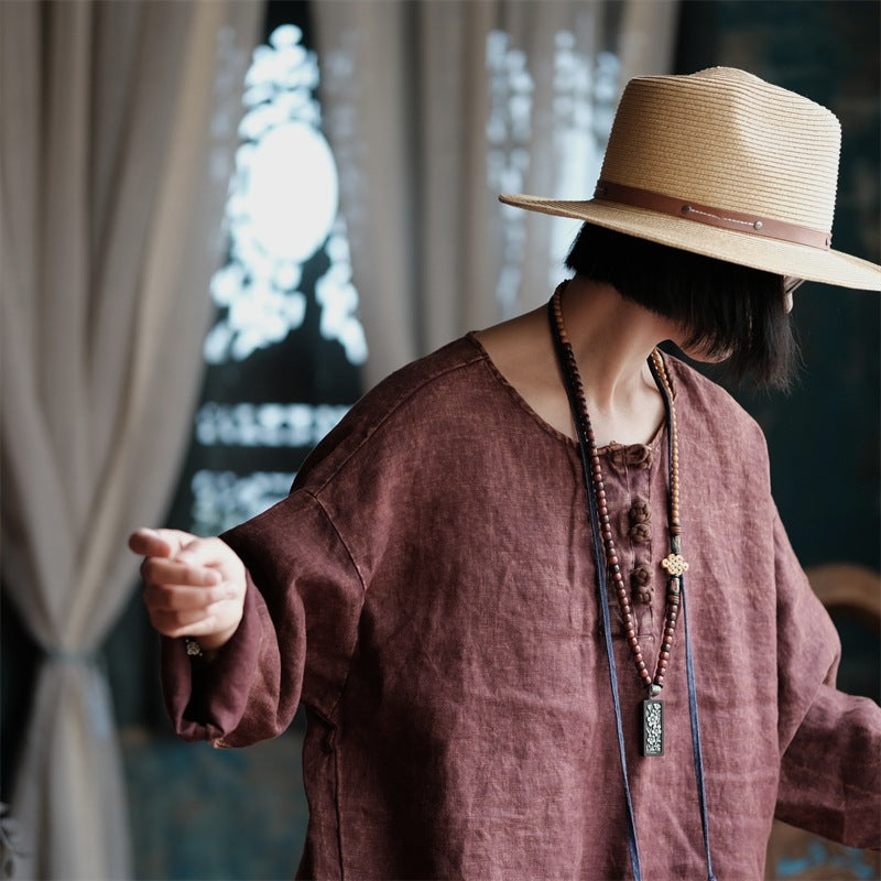 Women's Oversized Vintage Breeze Linen Shirt – Lightweight and Breathable