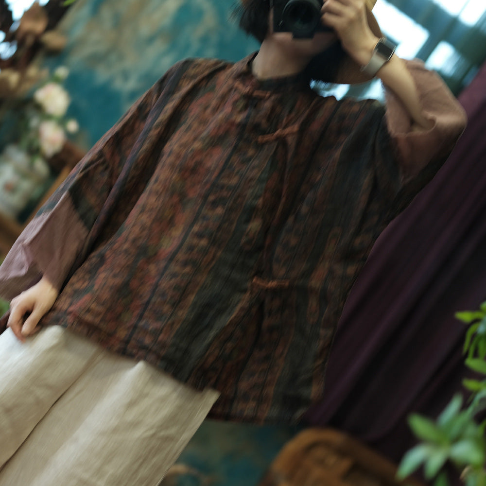 Blusa vintage de ramio tierra