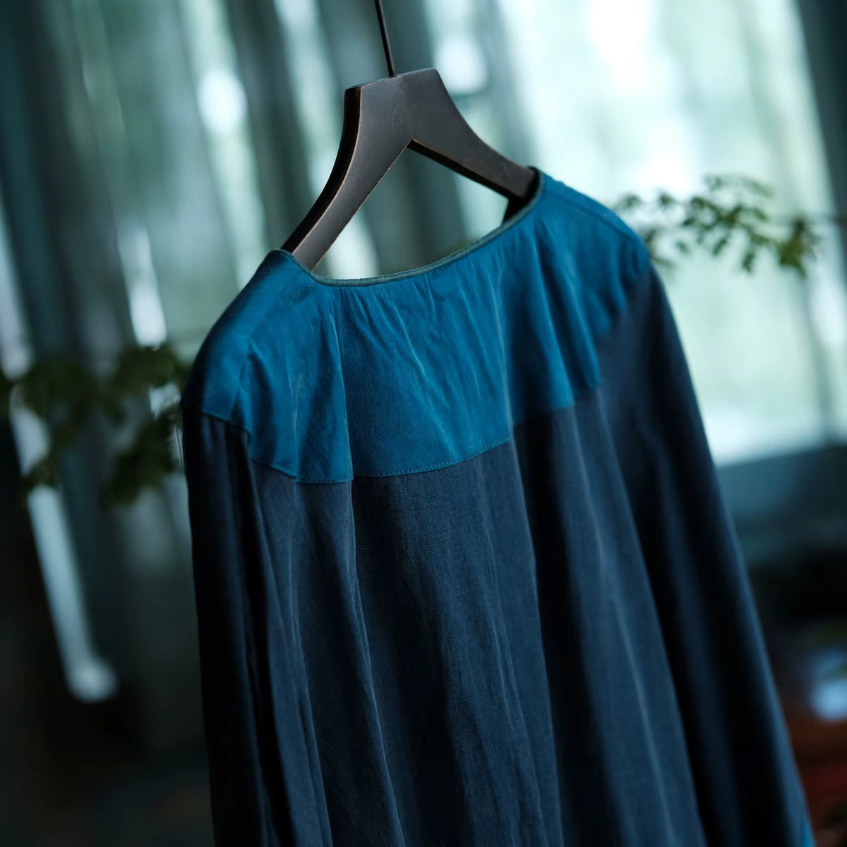 Indigo Path Patchwork Cotton Tunic