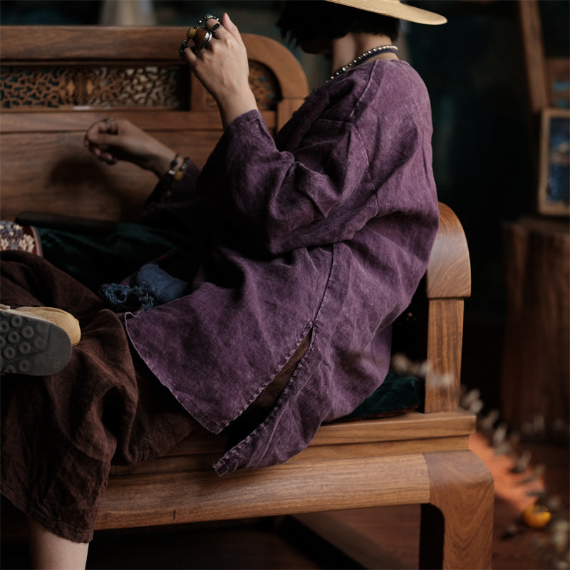 Women's Oversized Vintage Breeze Linen Shirt – Lightweight and Breathable