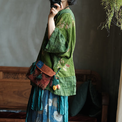 Moss Garden Patchwork Cotton Tunic
