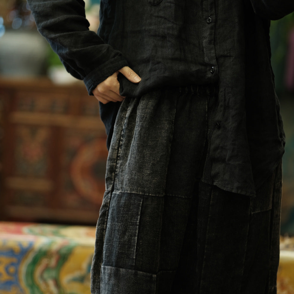 Pantalones de primavera de patchwork vintage