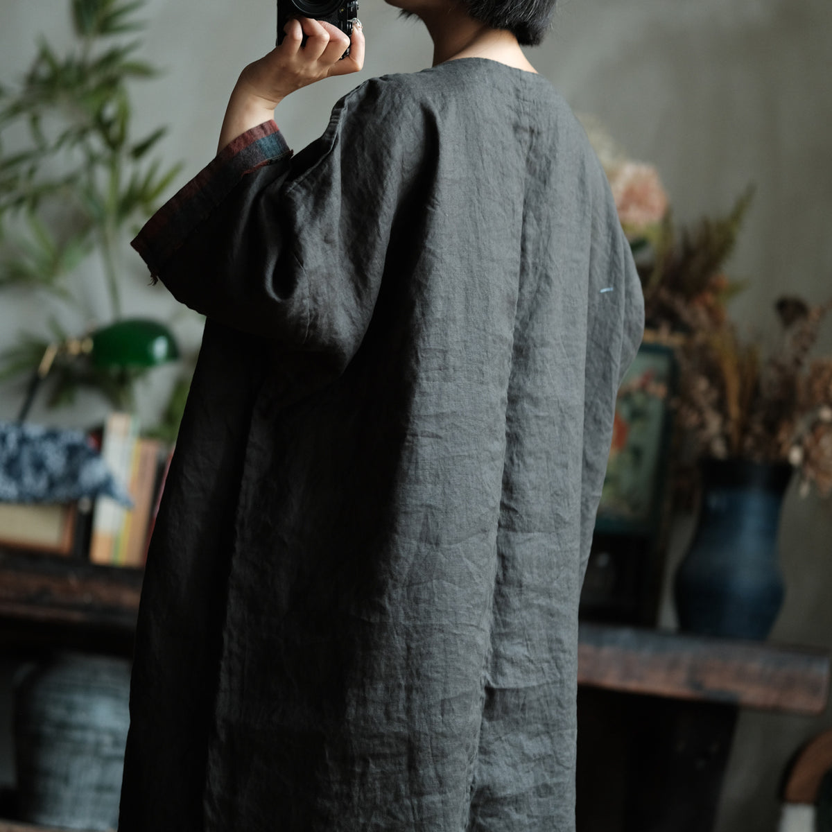 Indigo Relic Linen Dress