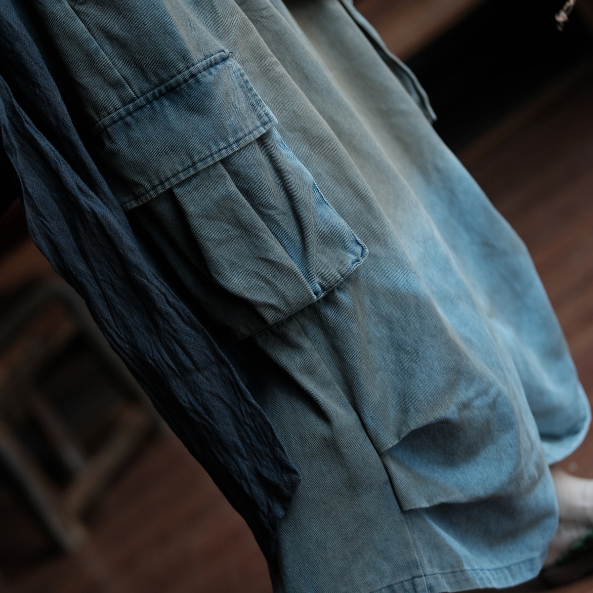 Washed Tide Patchwork Denim Pants