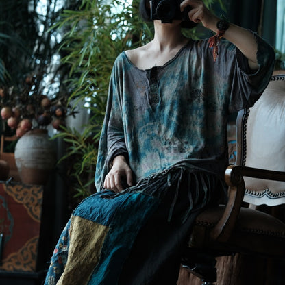 Indigo Nomad Plant-Dyed Cotton Blouse