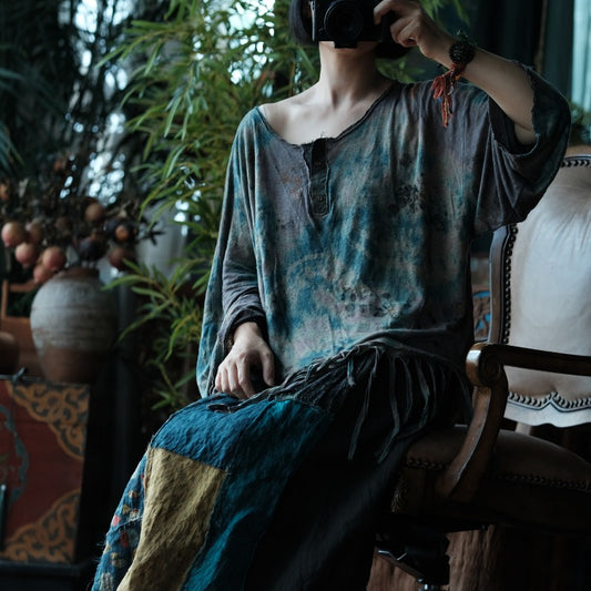 Indigo Nomad Plant-Dyed Cotton Blouse