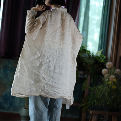 Camisa vintage de lino de gran tamaño