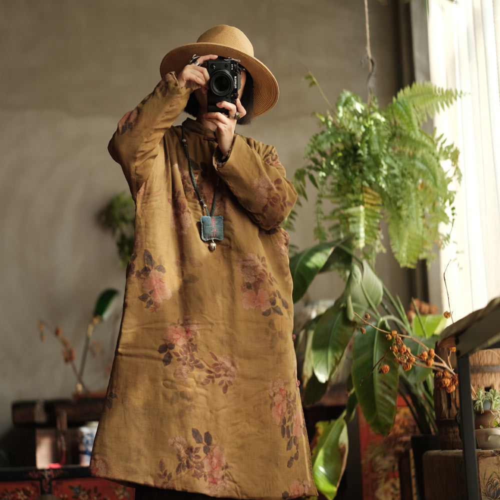 Vestido-túnica Vintage Bloom con detalle de botones