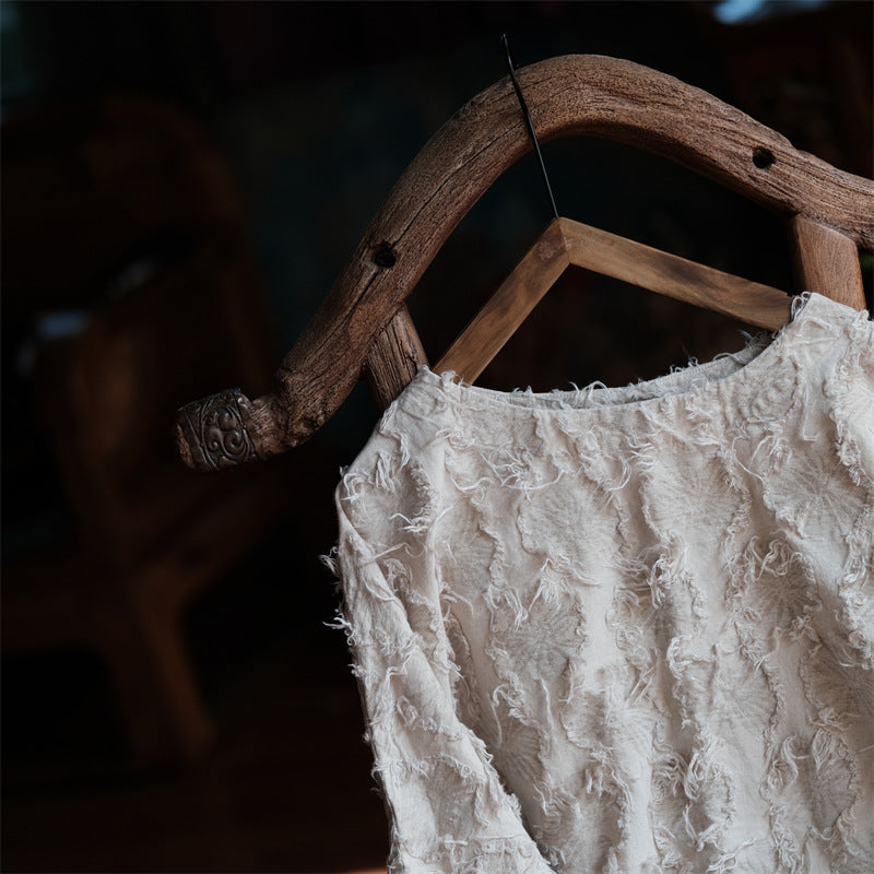 Blusa de patchwork color crudo