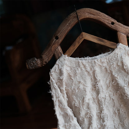 Blusa de lino patchwork crudo