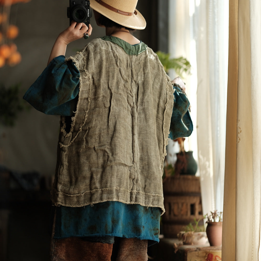 Artisan Linen Layered Top