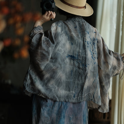 Stone Mist Ramie Batwing Jacket