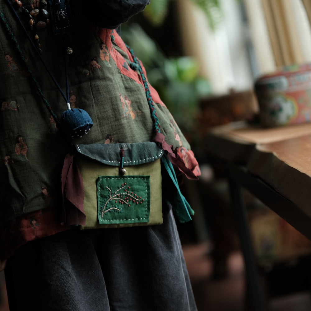 Chaleco de lino con figura vintage