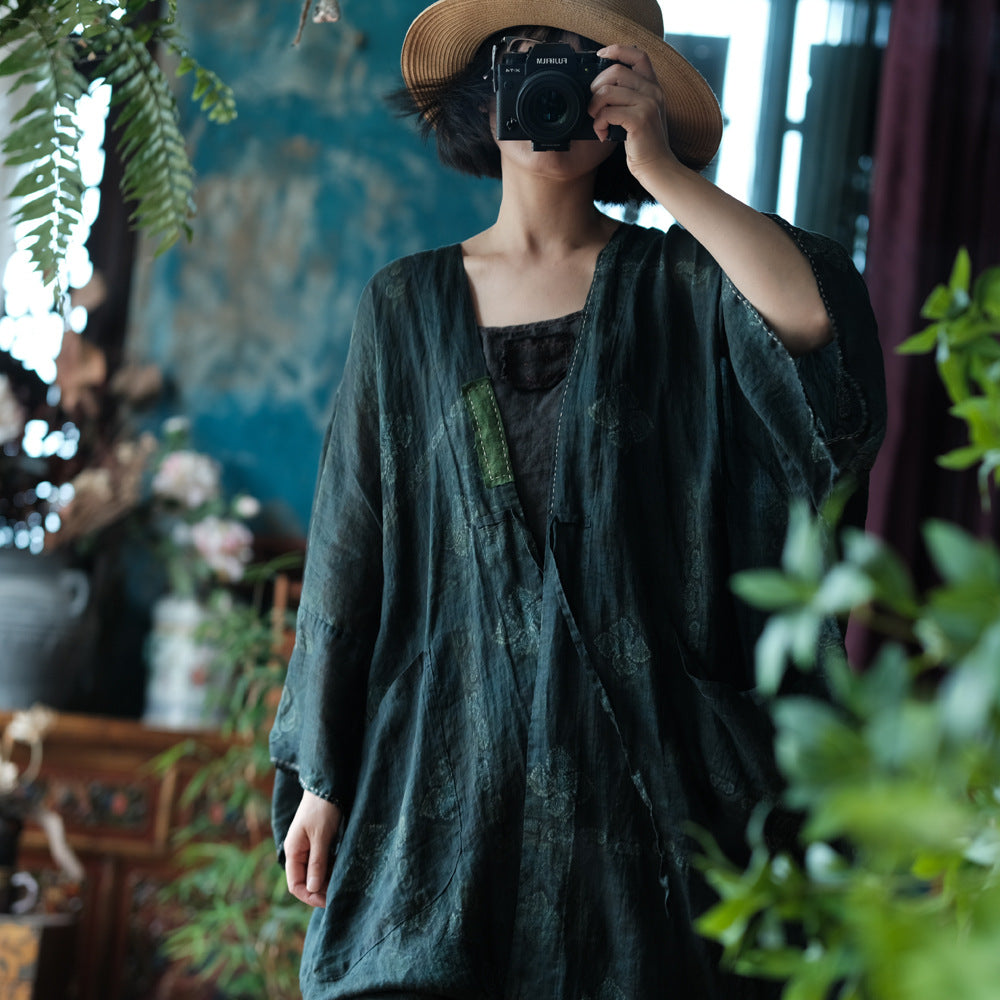Shadow Bloom Ramie Kimono