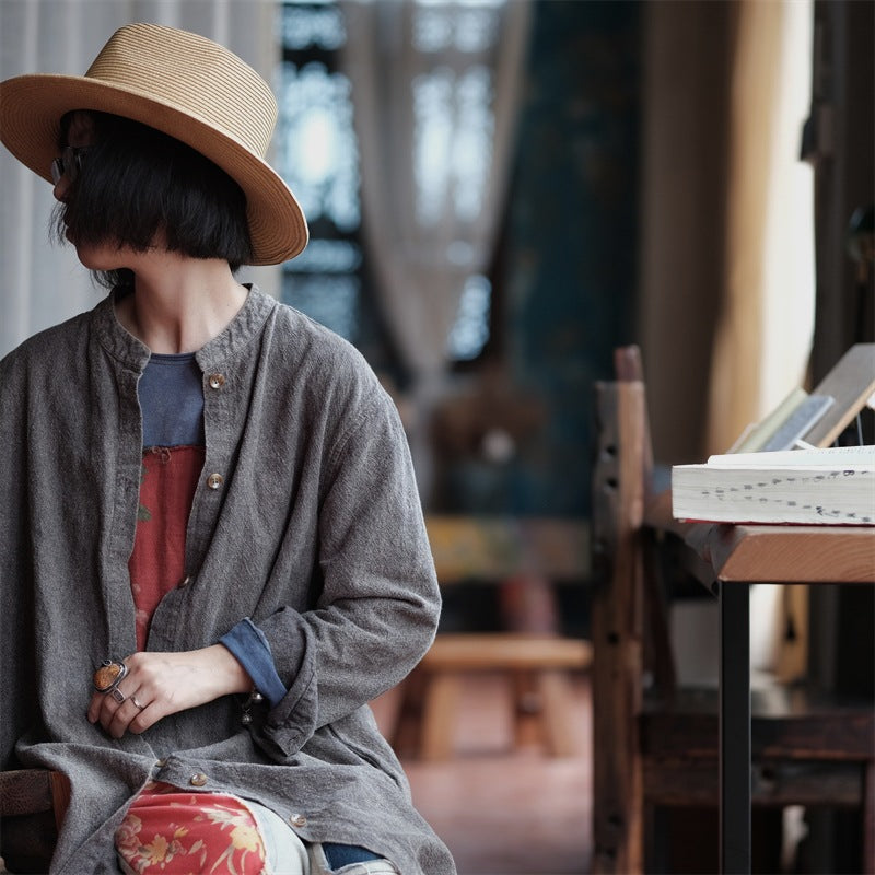 Abrigo de lino y algodón Vintage Grace