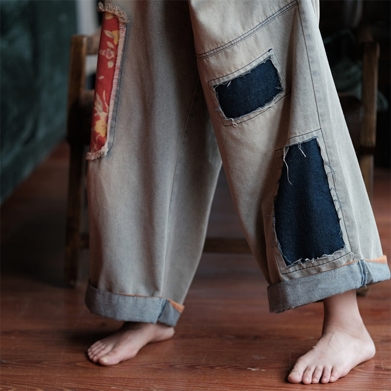 Pantalones vaqueros de patchwork Vintage Bloom