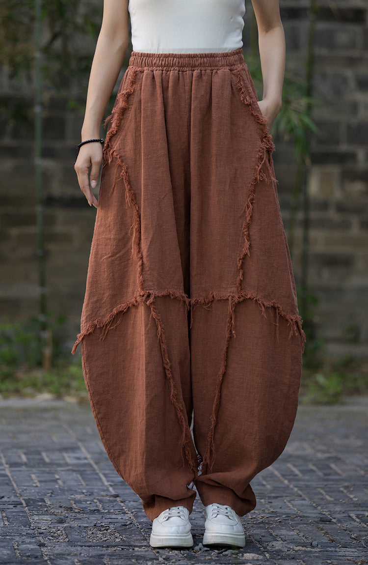 Pantalones de patchwork bohemios