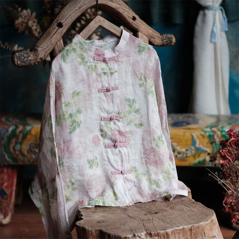 Blusa vintage floral con viento