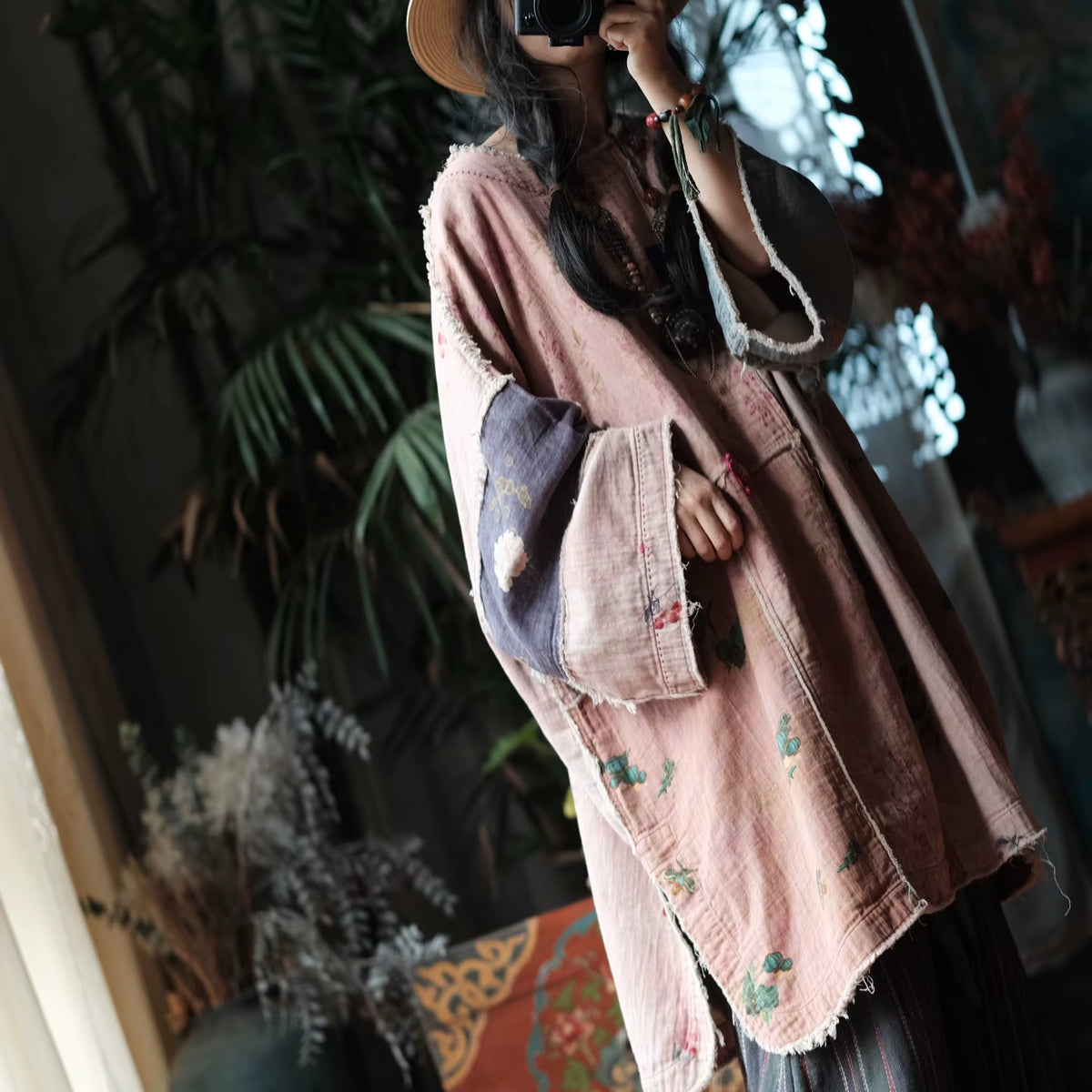 Sakura Vintage Patchwork Cotton Tunic Dress