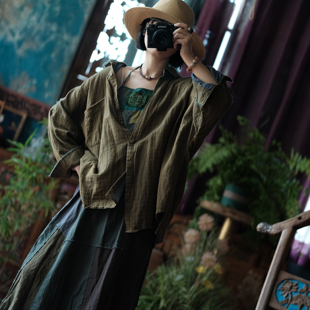 Olive Drift Cotton Shirt