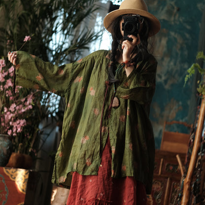 Blusa de lino Vintage Bloom