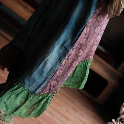 Mori Garden Patchwork Ramie Maxi Dress