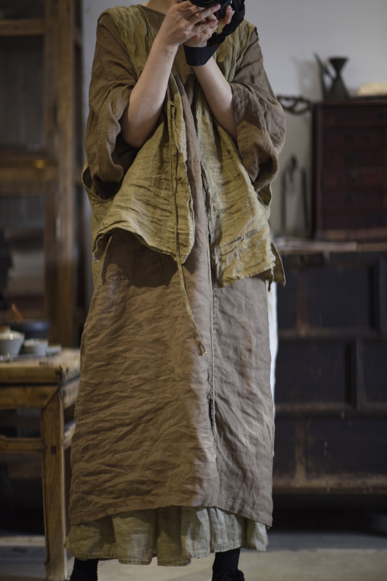 Túnica extragrande de rami lavado