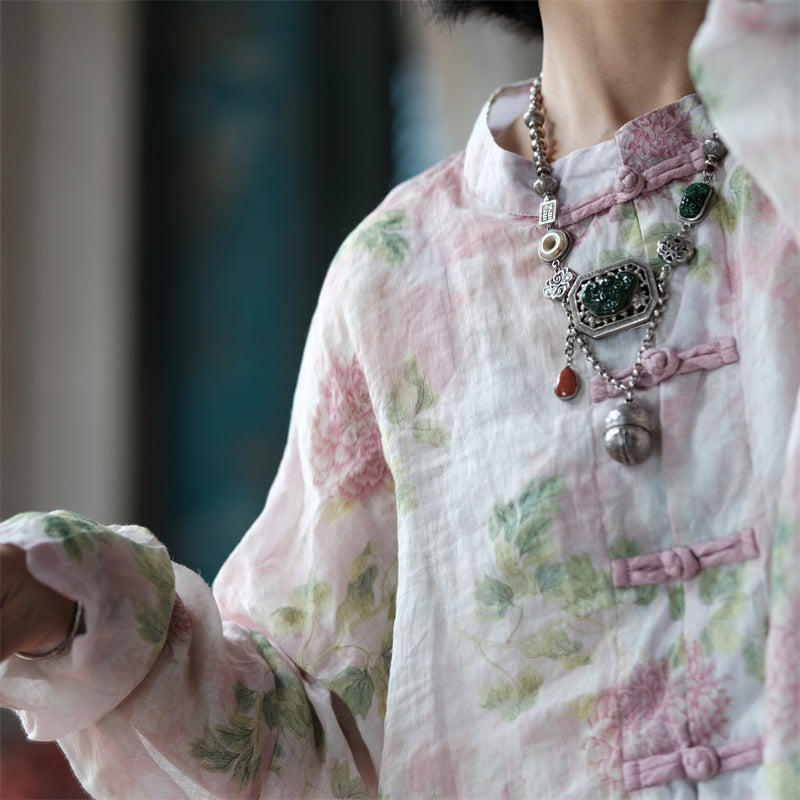 Blusa vintage floral con viento