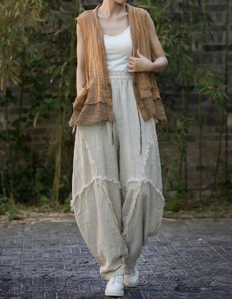 Pantalones de patchwork bohemios