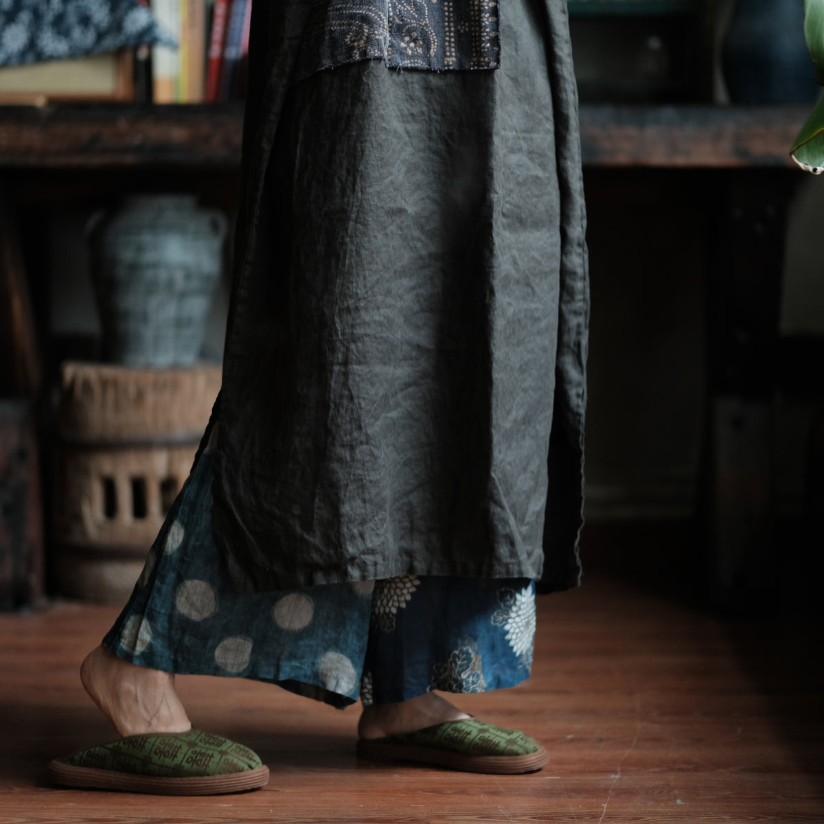 Indigo Relic Linen Dress
