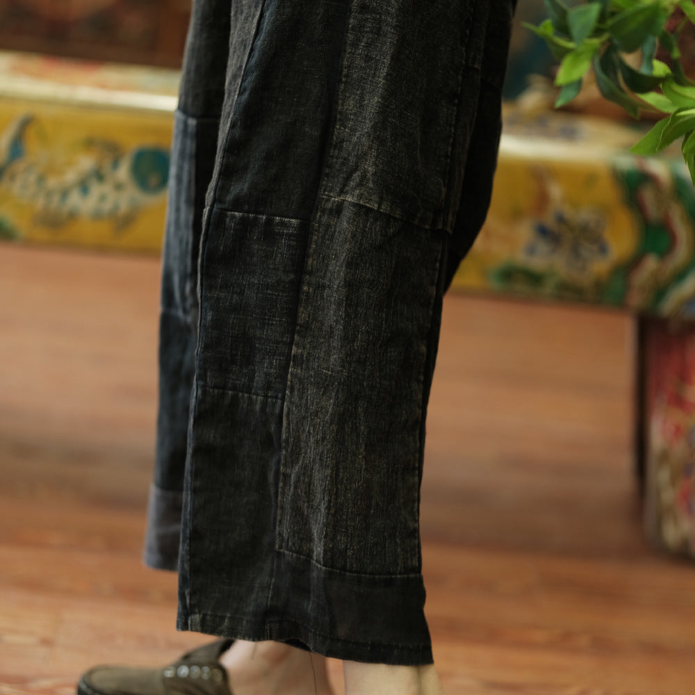 Pantalones de primavera de patchwork vintage