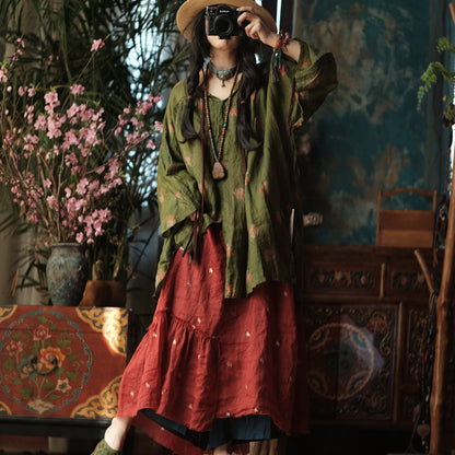 Blusa de lino Vintage Bloom