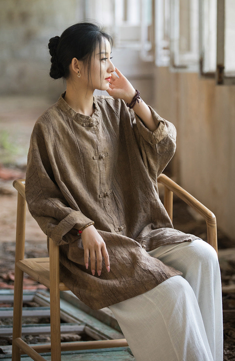 Camisa larga de lino Vintage Harmony