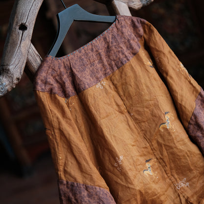 Blusa de ramié con mosaico vintage