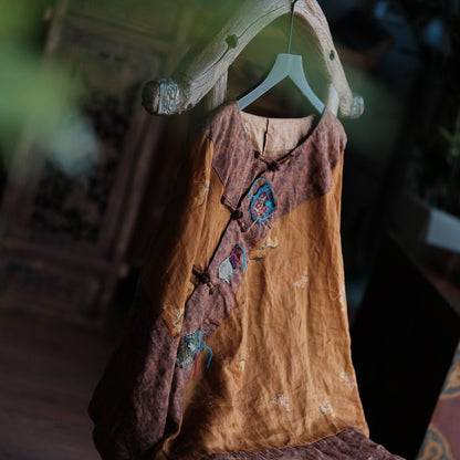 Blusa de ramié con mosaico vintage