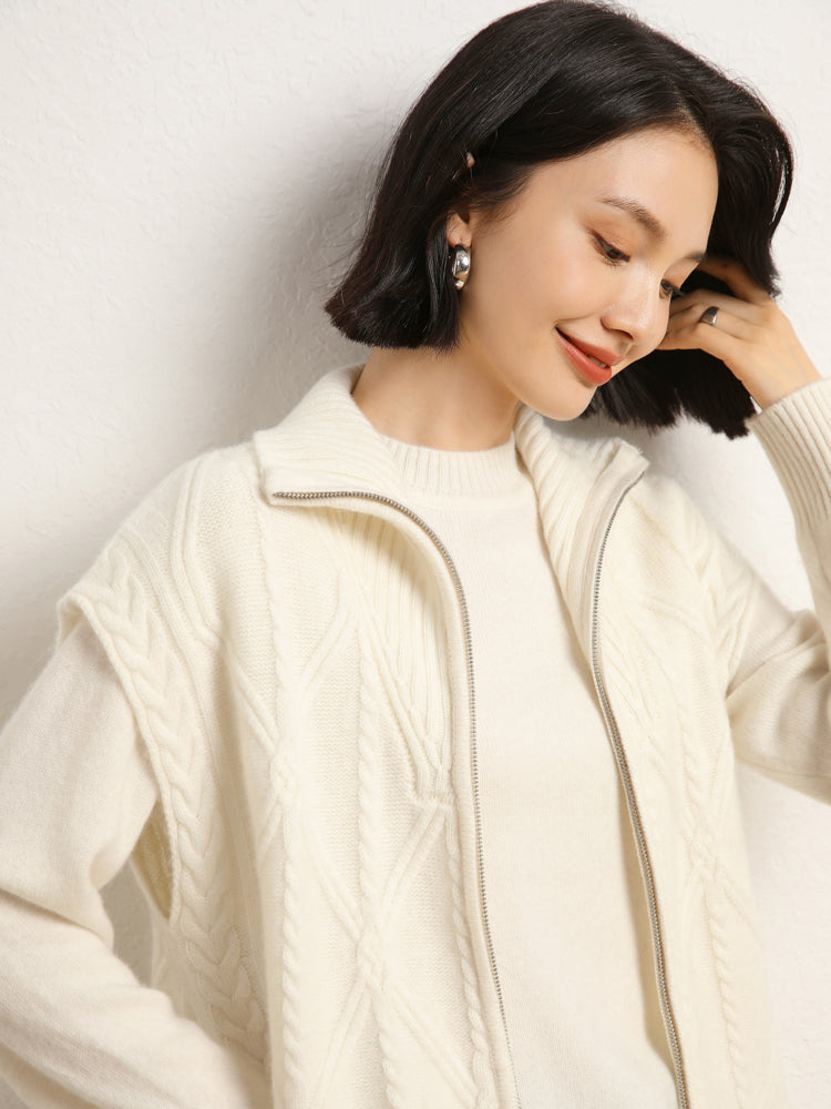 Chaleco de punto de lana de cachemira