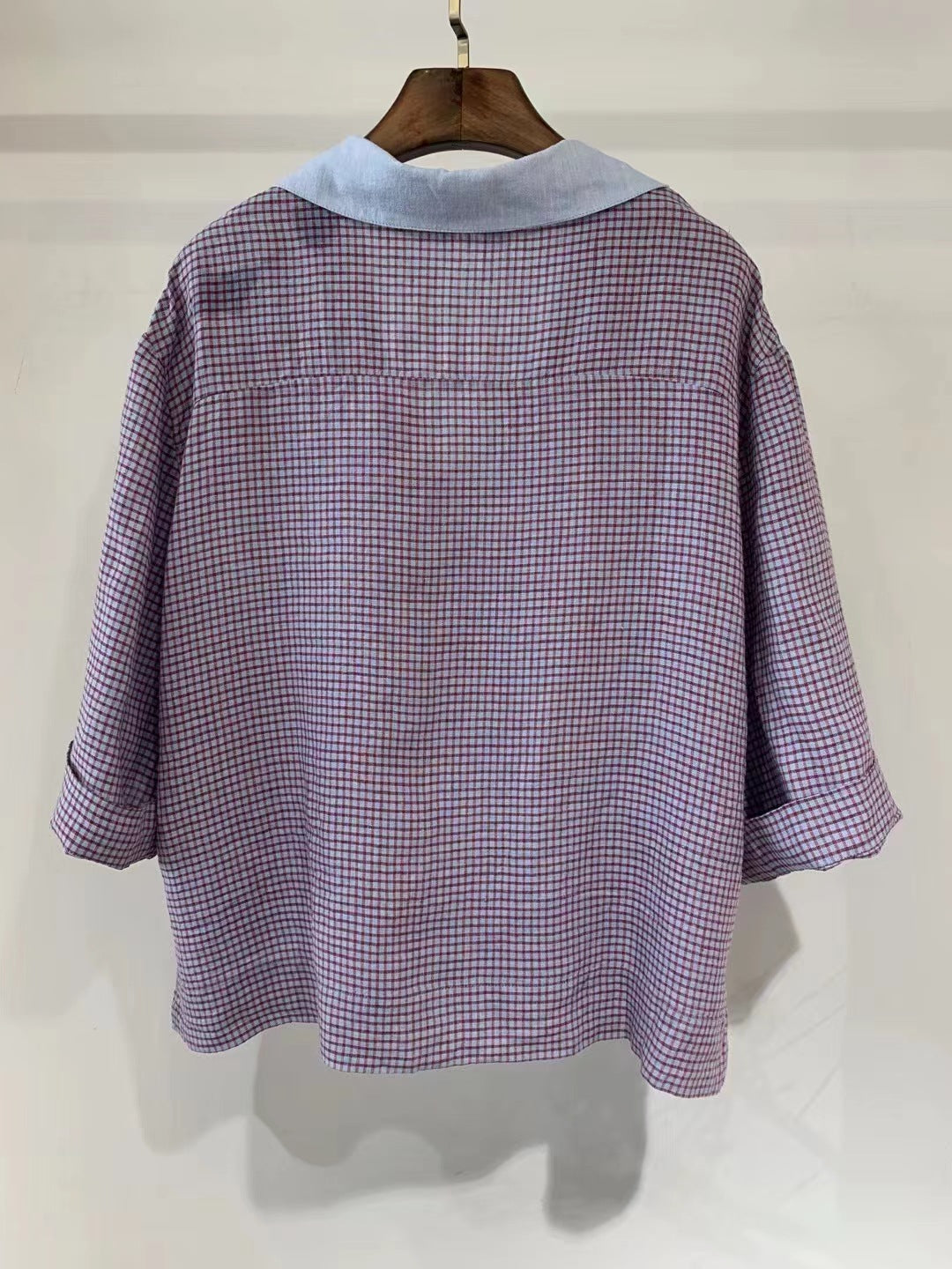 Blusa de lino estilo polo vintage