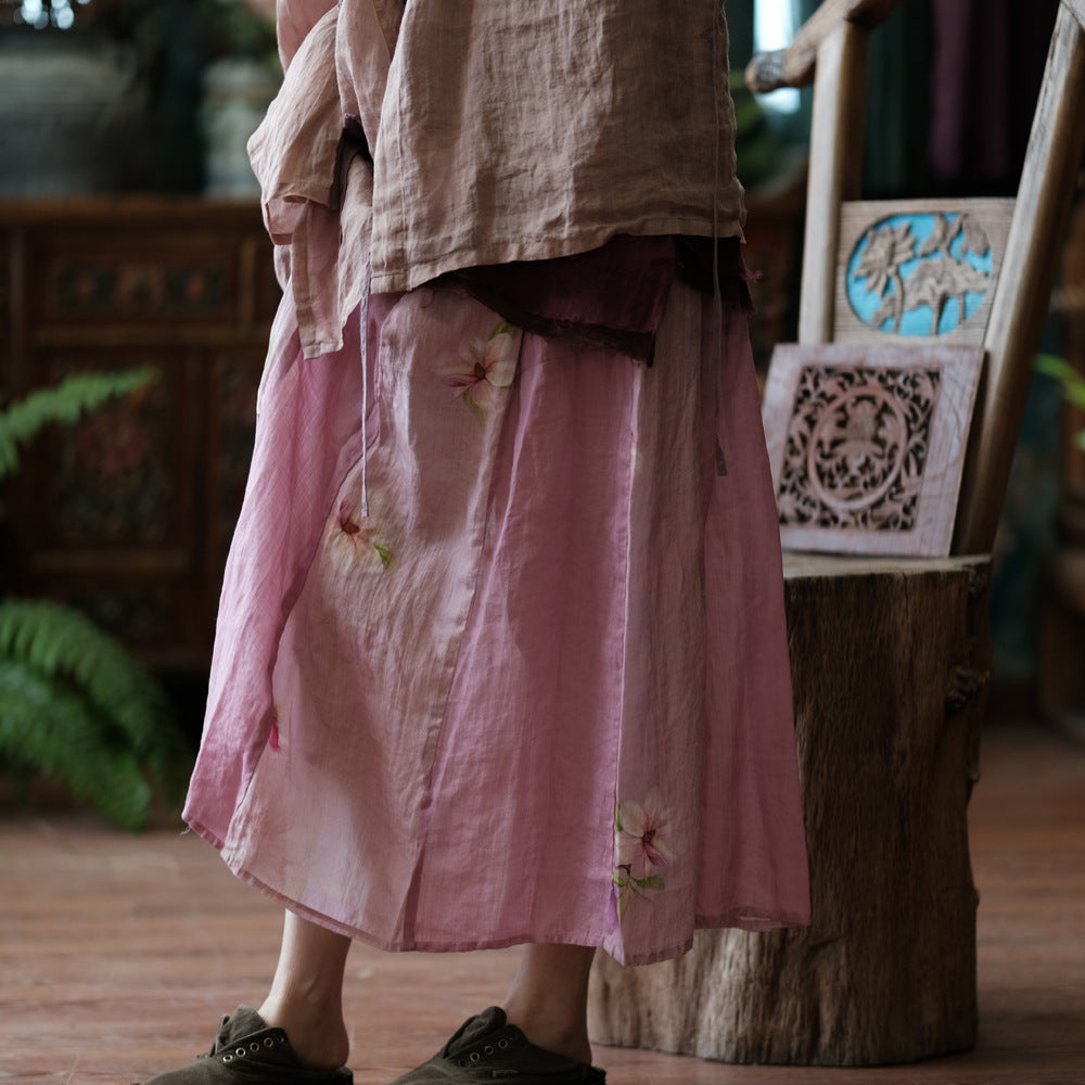 Falda vintage de tul con estampado floral de Rami