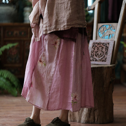 Falda vintage de tul con estampado floral de Rami