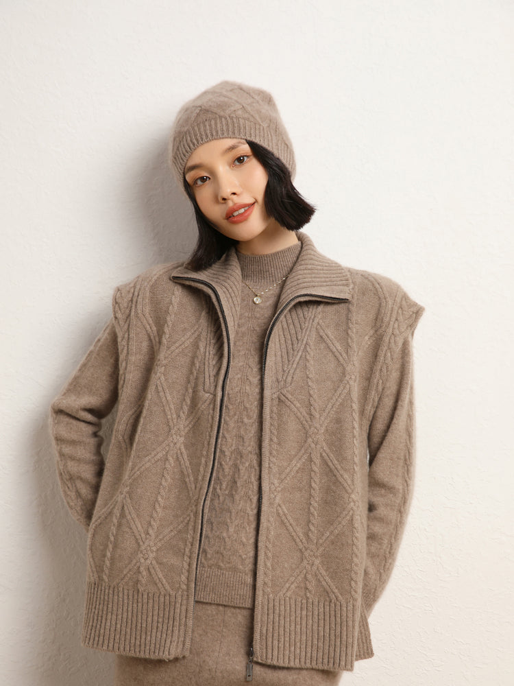 Chaleco de punto de lana de cachemira