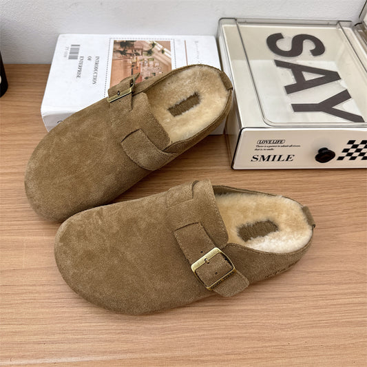 Pantuflas de corcho y ante para mujer