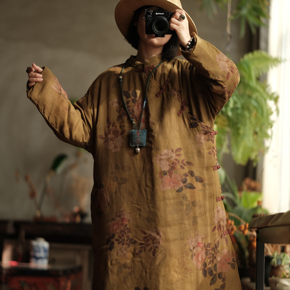 Vestido-túnica Vintage Bloom con detalle de botones