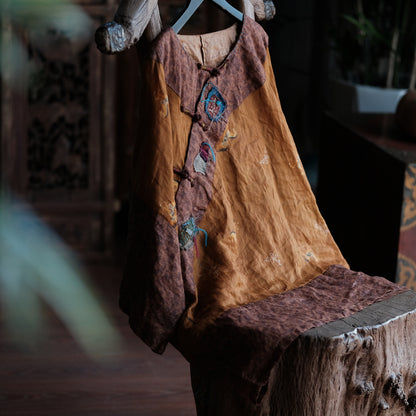 Blusa de ramié con mosaico vintage