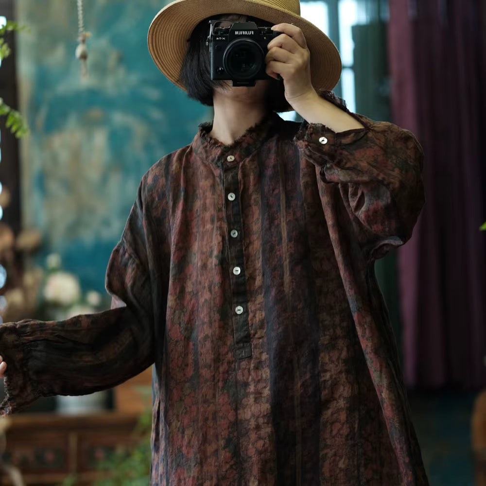 Ember Vintage Floral Linen Dress