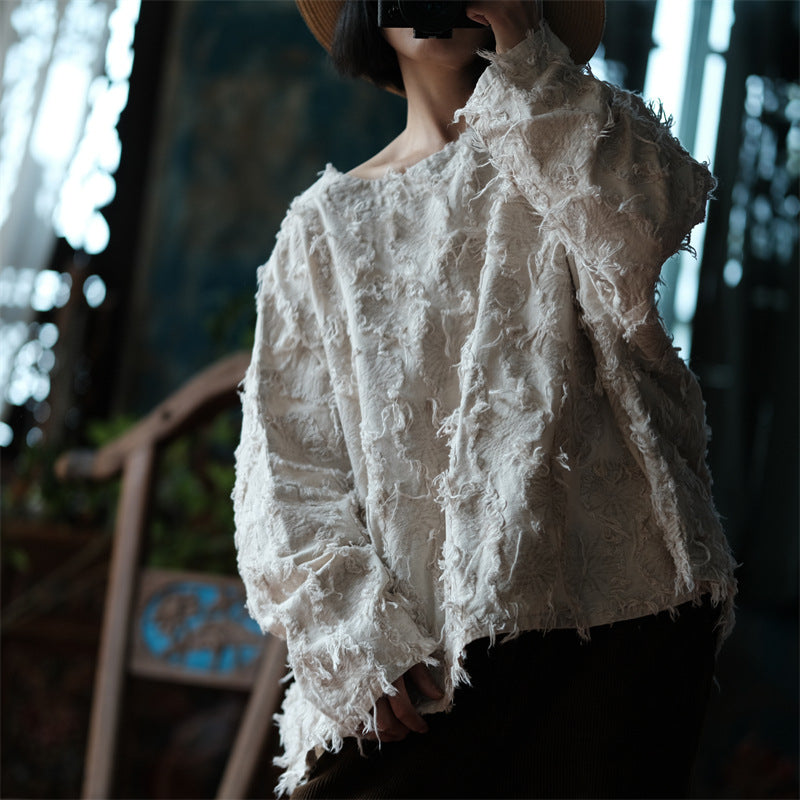 Blusa de patchwork color crudo