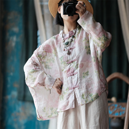 Blusa vintage floral con viento