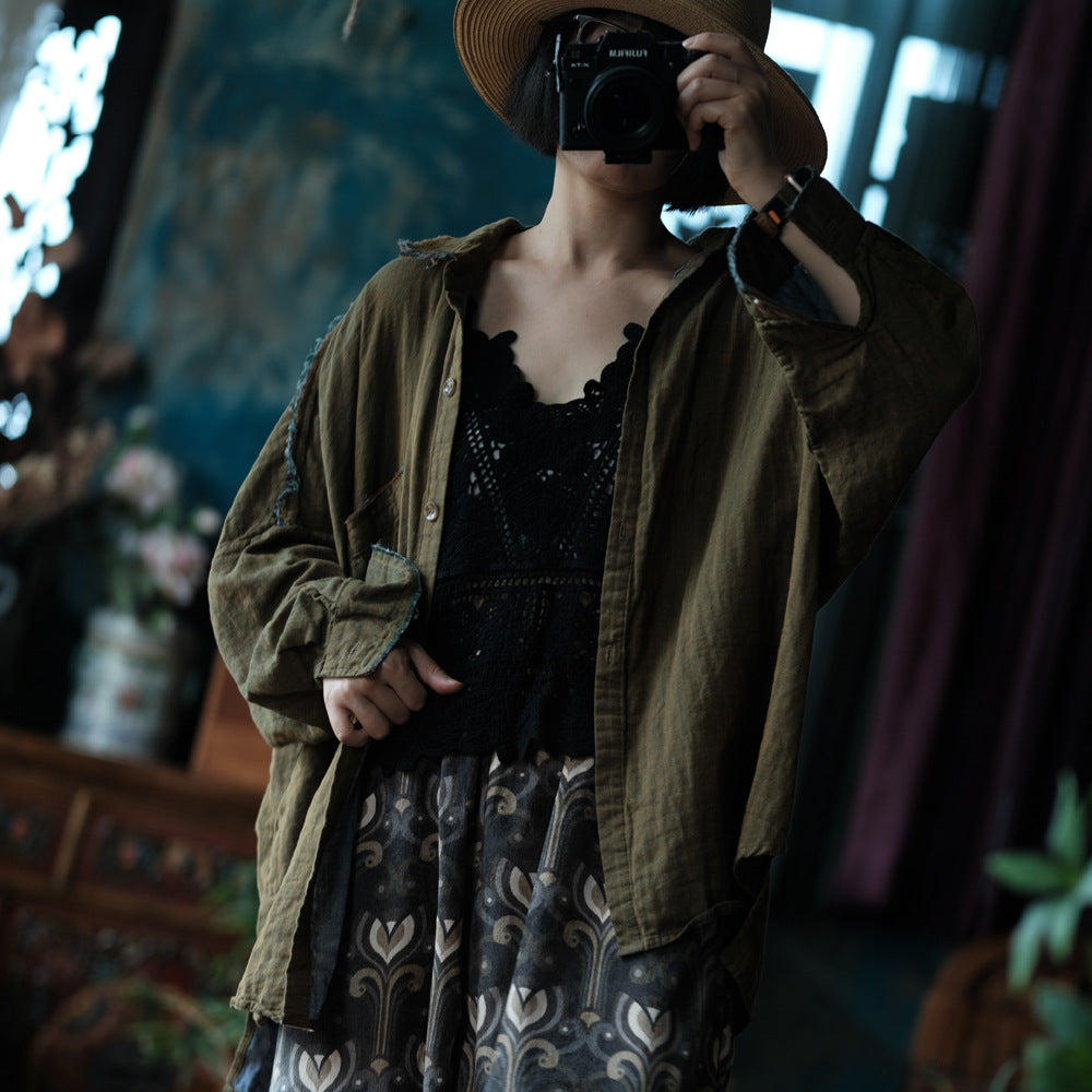 Olive Drift Cotton Shirt